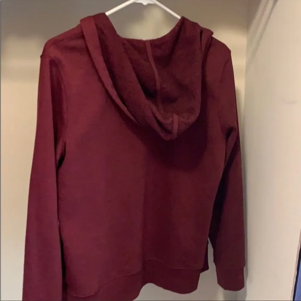 OLD NAVY Womens Fleece Hoodie Sz M Medium Full Zip Maroon Burgundy Plum Heather - Picture 2 of 4